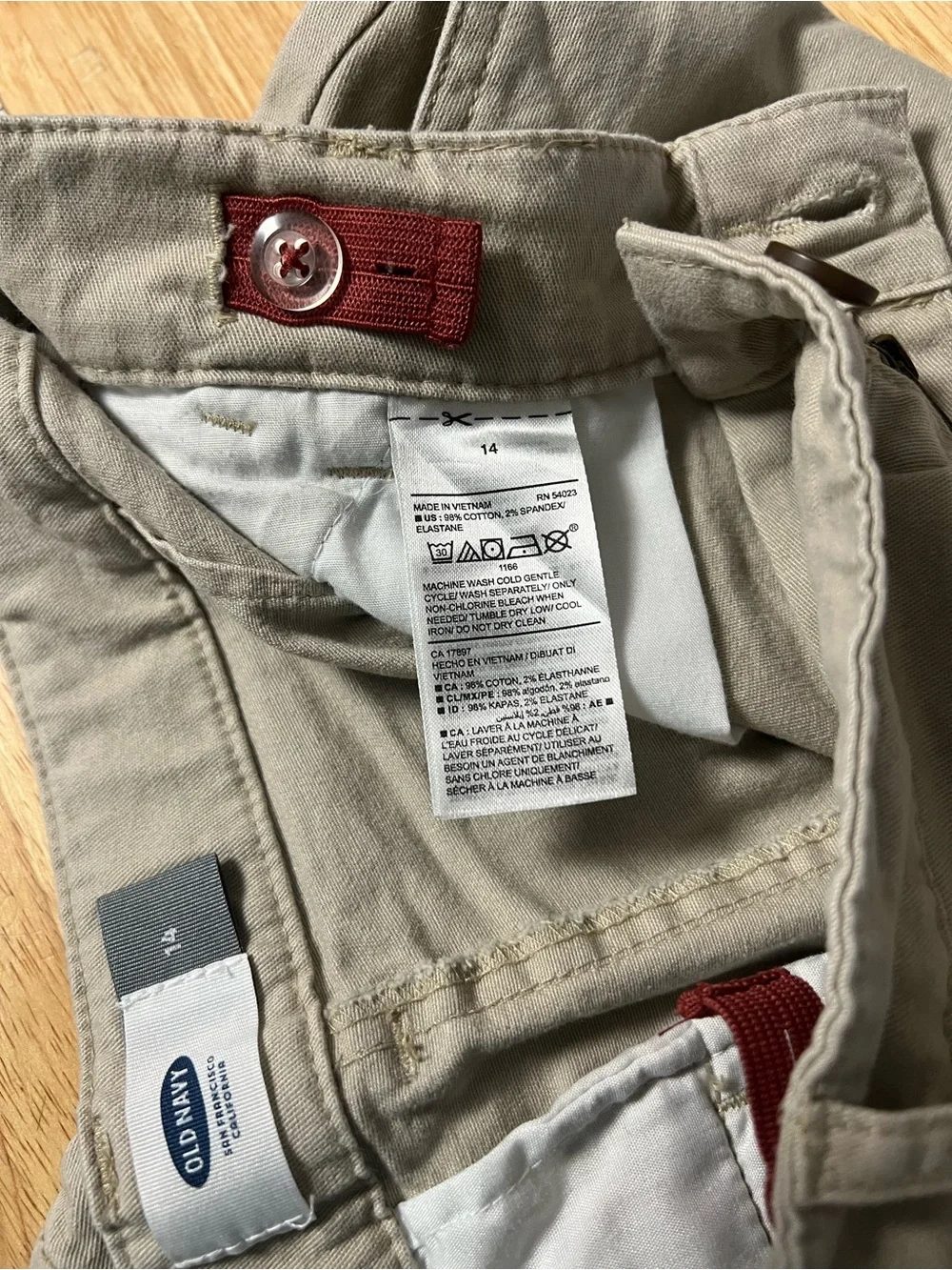 Old Navy Boy Tan Flat-Front Shorts Size14